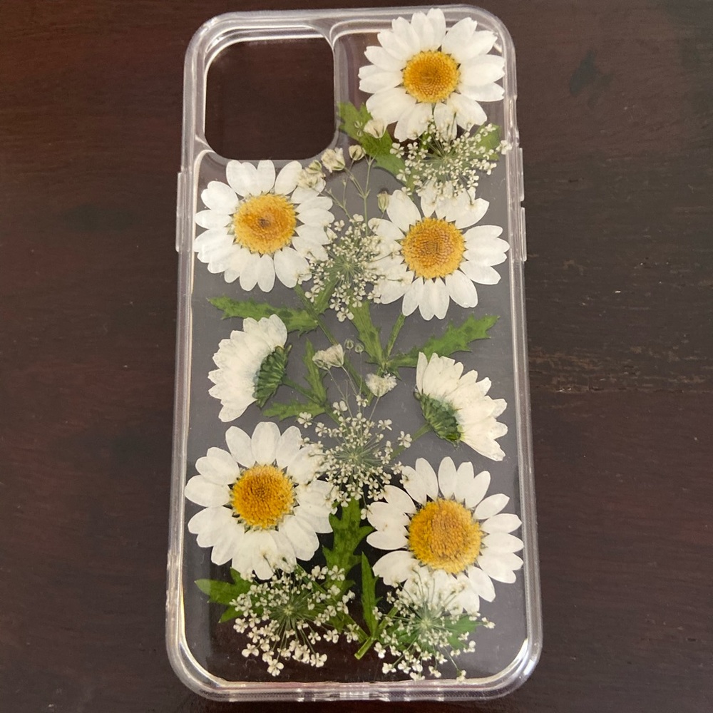 New iPhone 11 Pro Transparent Pressed Flower Case